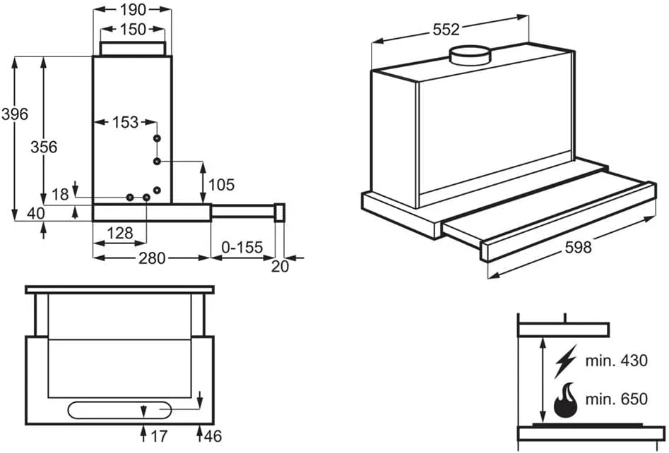Okap AEG DPE5660M 60cm 6