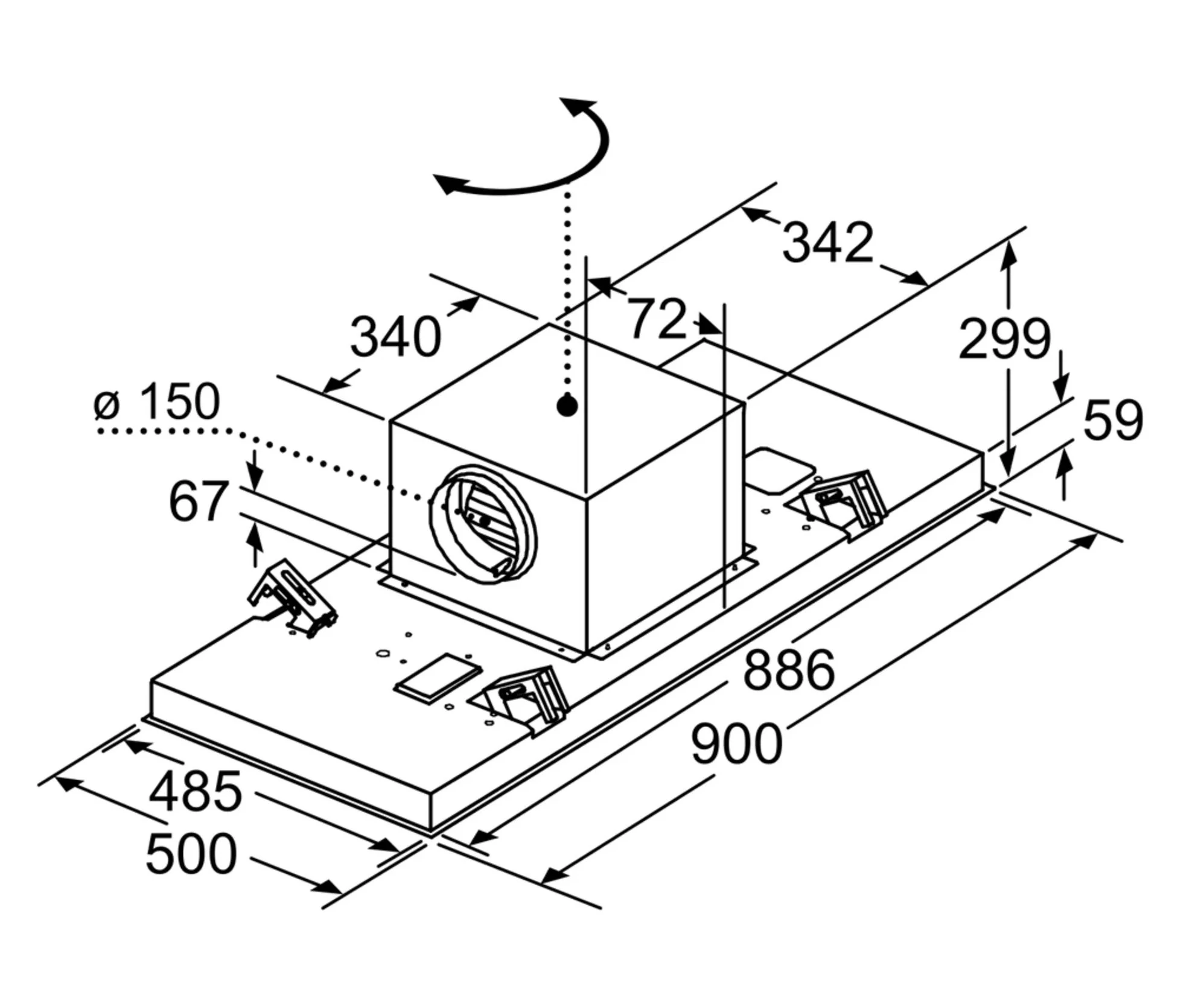 Okap sufitowy SIEMENS iQ500 LR97CBS20 5